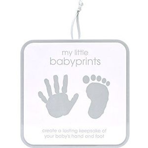 Pearhead My Little Babyprints Tin, Baby Handprint of Footprint Clay Impression Kit, Gender Neutrale Newborn Keepsake, Grey Chevron