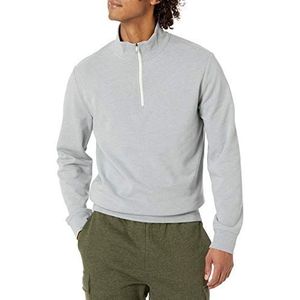 Amazon Essentials Men's Lichtgewicht sweatshirt van Franse badstof met ronde hals en kwartrits, Lichtgrijs, XXL