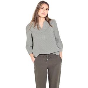 CECIL Gestreepte blouse, Cool kaki, XL