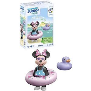 PLAYMOBIL JUNIOR Aqua & Disney 71706 Minnie's strandvakantie, inclusief zwemband en eend, duurzaam speelgoed gemaakt van plantaardig plastic, speelgoed voor kinderen vanaf 1 jaar