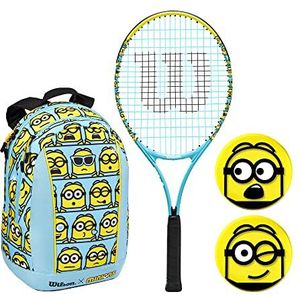 Wilson Minions 2.0 Jr Tennis Racket, Voor Kinderen, Aluminium, Blauw/Geel