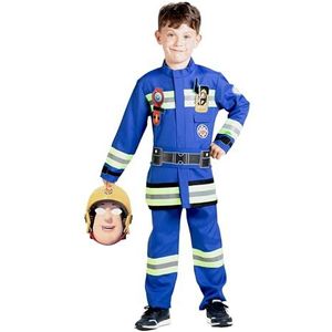 Fireman Sam New Uniform costume disguise fancy dress boy official (Size 3-4 years) with mask