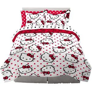 Franco Dekbed en lakenset, microvezel, rood-hello kitty, 7-delige queensize