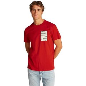 Calvin Klein S/S T-shirt voor heren, Rood (Diep Magma), XXS