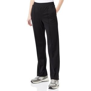 Cream Damesbroek, jersey, elastisch, taille, pintuck, detail, volledige lengte, casual pasvorm, damesbroek, Zwart, S