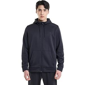 Under Armour Heren Armourfleece hoodie met volledige ritssluiting, fleece tops, zwart, XS, Zwart, XS