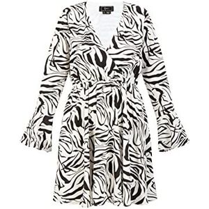 paino Damesjurk - Zebraprint 19226443-PA01, wit zwart, XS, Jurk - Zebraprint, XS