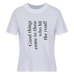 Armani Exchange Women's Big Printed Quote, Pima Cotton T-Shirt, Wit, XXL, optic white, XXL