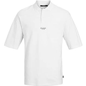 JACK & JONES Jprblakam Branding Ss Polo Poloshirt voor heren, wit, S
