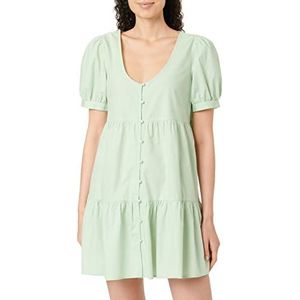 Springfield Korte popeline jurk voor dames, groene print, 36 NL