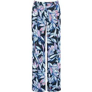 GERRY WEBER Edition Dames 822039-66264 broek, blauw/paars/roze print, 36R, Blauw/paars/roze opdruk., 36