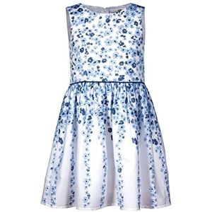 Happy Girls meisjesjurk bloemenprint, Jeans Blue., 122 cm