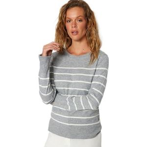 Trendyol FeMan Slim fit Basic Crew Neck Knitwear Trui, Grijs, S, Grijs, S