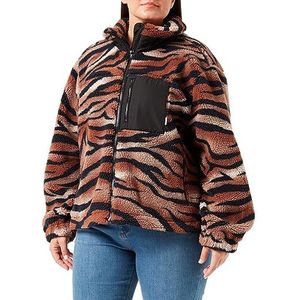 Wrangler Sherpa Zip Through Jacket voor dames, Pony Brown, XL