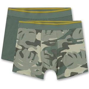 Sanetta Tieners jongens onderbroek shorts webbond dubbelpak katoen, desert sage, 176 cm