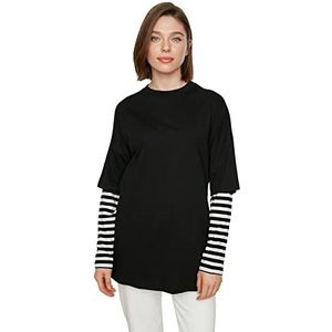 Trendyol Black Color blokkeert de interne tuniek tuniek tuniek shirt, small