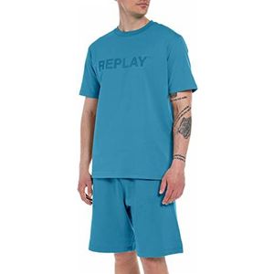 Replay Heren T-shirt, Neon Sky 180, XL