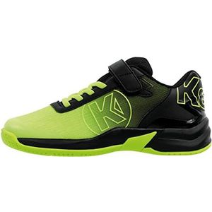 Kempa Attack 2.0 Junior Sneaker vrijetijdsschoen lage schoen loop- en sportschoen turnschoenen handbal jogging outdoor vrije tijd schoenen licht en ademend, fluo geel/zwart, 33 EU, Fluo geel zwart, 33 EU