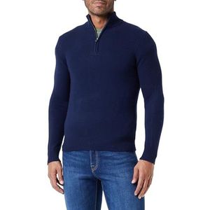 Hackett London Heren Lamswol Hz No Lg/Ebp Pullover Sweater, Blauw (zwart), L