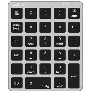 LogiLink ID0212 - Draadloos toetsenbord met 28 toetsen met BT 5.0, schaarmechanisme