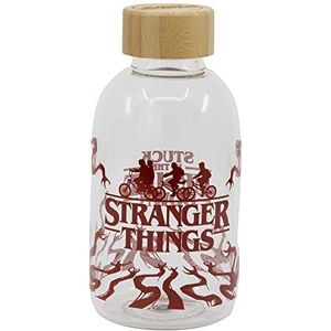 Stranger Things Herbruikbare glazen waterfles van borosilicaatglas, 620 ml, met luchtdichte stop