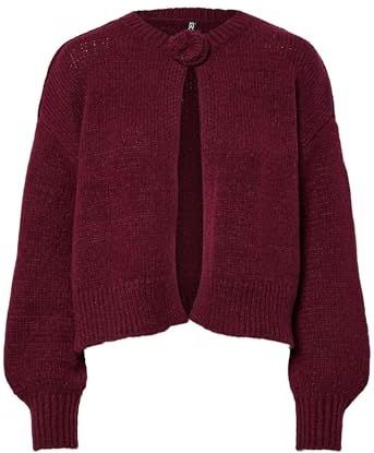 Pcjelena - Gebreid Vest - Knus - Knoopsluiting - Ronde Hals - Lange Mouwen