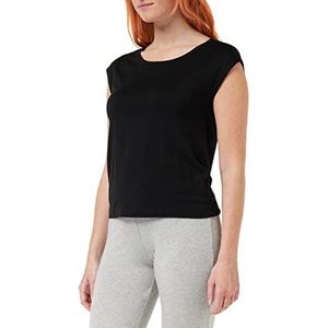 Calvin Klein Dames S/S Pyjama Top met wijde hals, Zwart, S