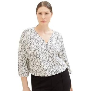 TOM TAILOR Damesblouse met patroon, 33766-grijs bloemendesign, 46 NL