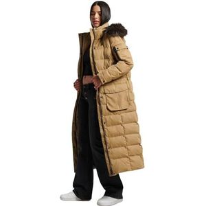 Superdry MF Faux Fur Hooded Parka jas voor dames, bruin, 38