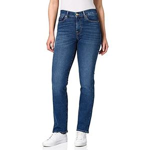 7 For All Mankind Dames The Straight Mid Blue Jeans, blauw (mid blue), 30W x 30L