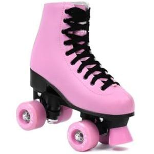 SMJ sport Dames klassieke retro rolschaatsen | ABEC7 kogellagers | roze zwart meisjes Classic Roller Skates inlineskates | Gr. 35, 36, 37, 38, 39, 40, 41 (35)