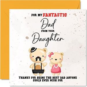 Speciale verjaardagskaarten voor papa - fantasische vader - gelukkige verjaardagskaart voor papa van dochter, vader verjaardagscadeaus, 145mm x 145mm sentimentele vaderdag wenskaarten cadeau voor papa