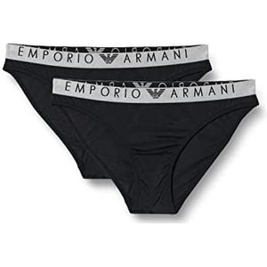 Emporio Armani Iconic damesslip van microvezel (2 stuks), Zwart, XS