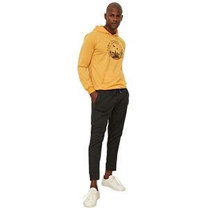 Trendyol voor heren Sweatpants Antraciet heren beli rubber gedrukte tracksuit, Antraciet, XL