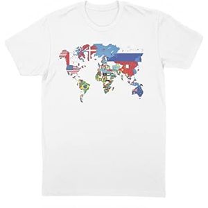 OgniBene s.r.l.s. T-shirt Planispfero - Gemaakt in Italië en handgemaakt, Wit, L