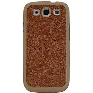 Suncase Lederen case voor de Samsung Galaxy S3 i9300 met gratis screen protector in croco-bruin