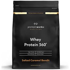 THE PROTEIN WORKS Whey Protein 360 Powder | Salted Caramel Bandit | Eiwitrijke shake | Zonder toegevoegde suikers en laag vetgehalte | Eiwitmengsel | | 600 g