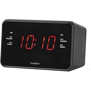 Digitale wekkerradio met led-display, alarmfunctie en FM-radio, ideaal voor het ontwaken en genieten van muziek in de ochtend.