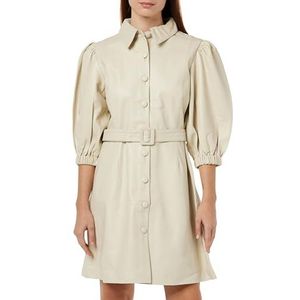 NAEMI Dames leren jurk 19227087-NA01, wolwit, S, wolwit, S