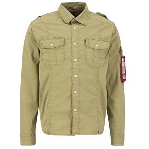 Alpha Industries - Sage Green Overhemd - Katoen - Lange Mouwen