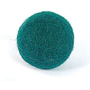 Wolvilt blauwachtig groene bal diameter 15 mm. 50u.