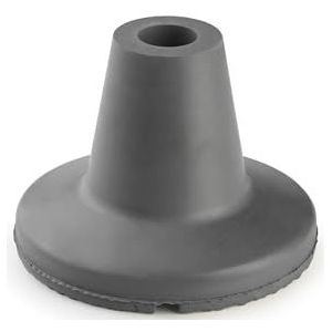 Zarivy Buitenhuls van rubber Ø 19 mm, brede basis voor krukken, grijs, ideaal voor het verbeteren van de stabiliteit en de grip op oppervlakken.