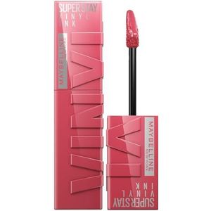 Maybelline New-York SuperStay Vinyl Ink Pink Flüssiger Lippenstift, Vinyl-Effekt, glänzend, dauerhafter Halt, Farbe: Sultry (160)