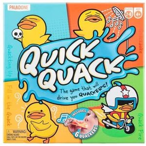 Paladone Quick Quack, een grappig eendengebaseerd bordspel voor 2-6 spelers, bevat vragen, karaoke, acteren en leuke uitdagingen