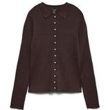 VERO MODA Vmsiri LS Poloneck Trui, Chocoladecake, M Dames, chocolade cake, M