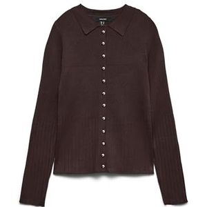 VERO MODA Vmsiri LS Poloneck Trui, Chocoladecake, M Dames, chocolade cake, M