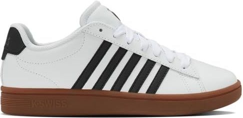 K-Swiss - COURT TIEBREAK II - Sneakers - Wit/Zwart/Gum - Vetersluiting