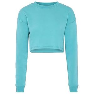 Mymo Athlsr Trui met lange mouwen voor dames van 100% polyester met ronde hals turkoois maat L, turquoise, L