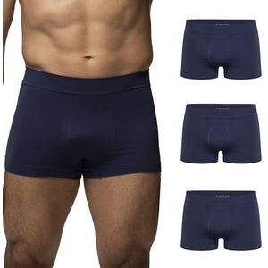 POMPEA U-boxershorts voor heren, naadloos, 3 stuks, Basic blauw, L/XL