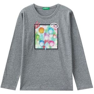 United Colors of Benetton T-shirt voor meisjes en meisjes, Donkergrijs Melange 507, 120